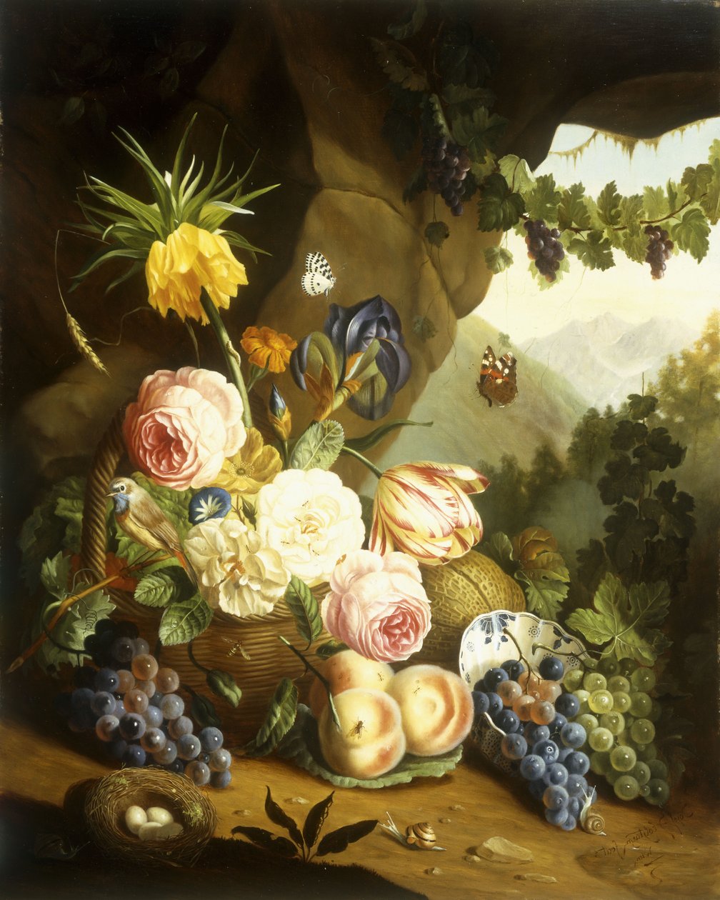 Naturaleza muerta con flores variadas de Josef Holstayn