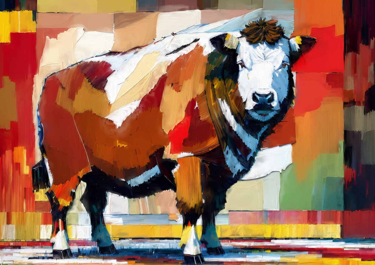 Animales: ternera Hereford 1 de Josef Johann Michel