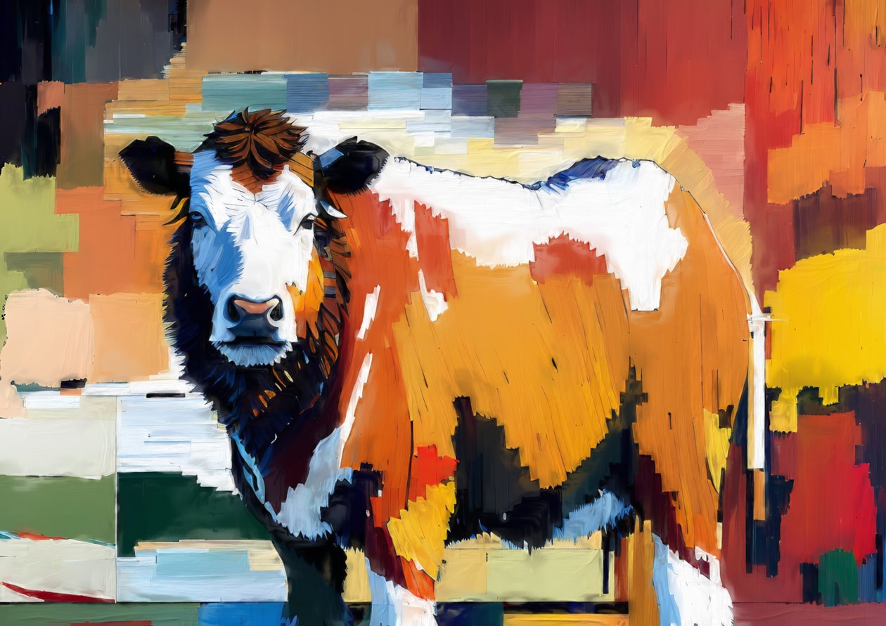 Animales: ternera Hereford 3 de Josef Johann Michel