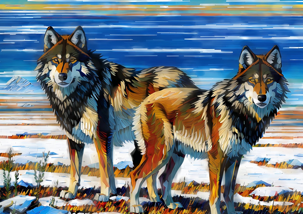 Animales: Lobos 1 de Josef Johann Michel