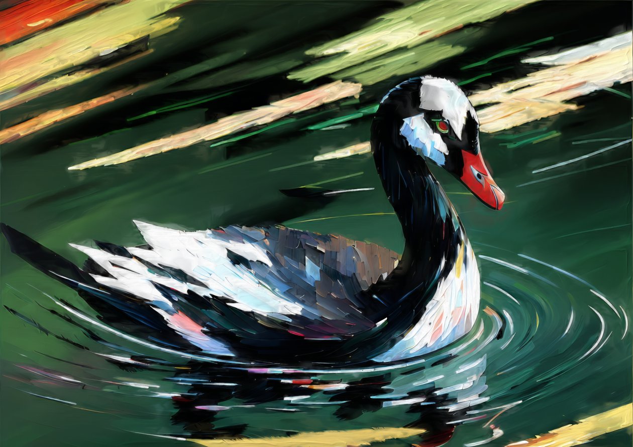 Animales: cisne negro 1 de Josef Johann Michel