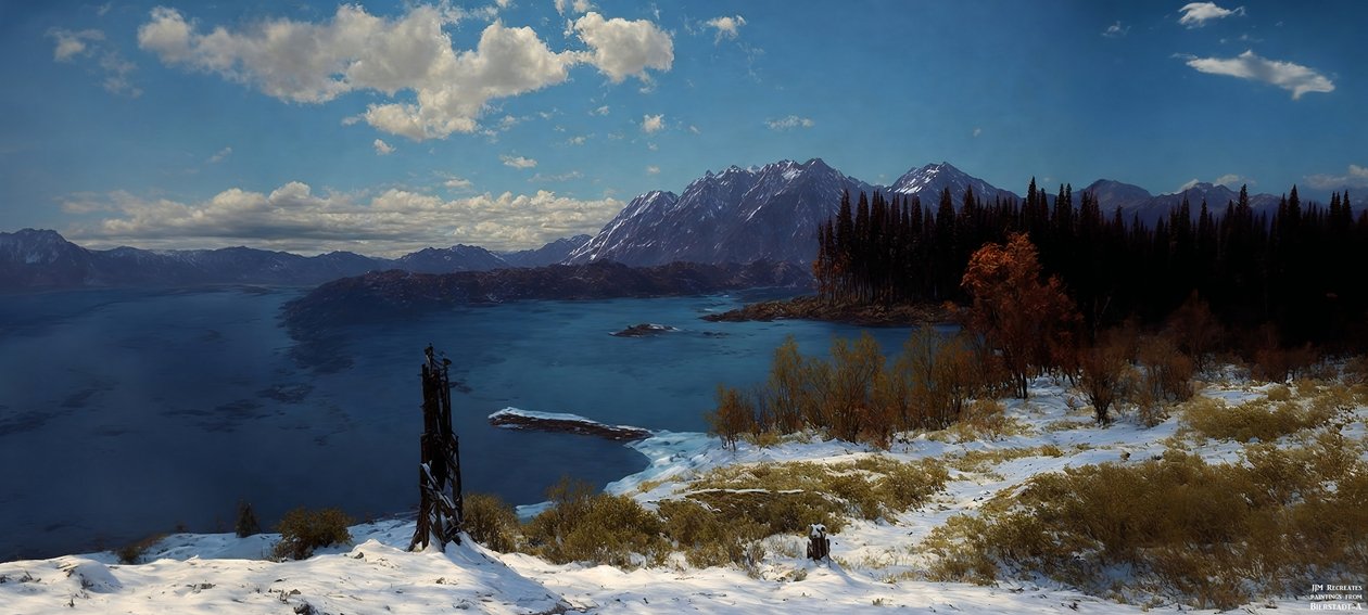 JJM recrea Bierstadt-A: Lake tahoe de Josef Johann Michel