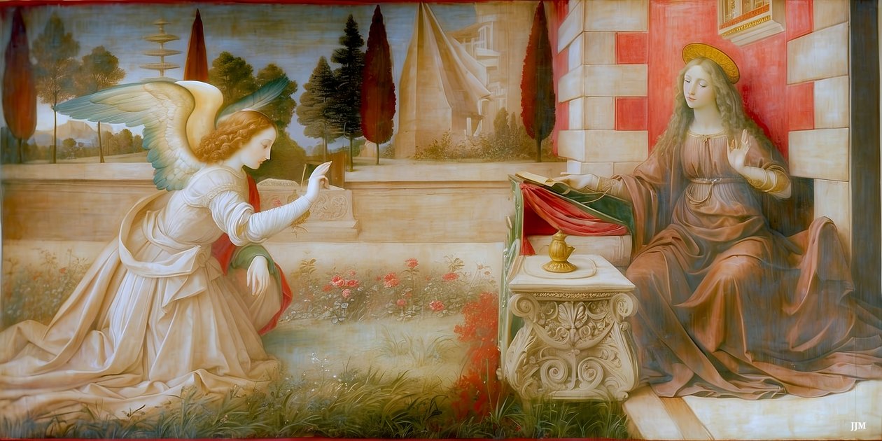 Un ángel anuncia a María la concepción_01 de Josef Johann Michel