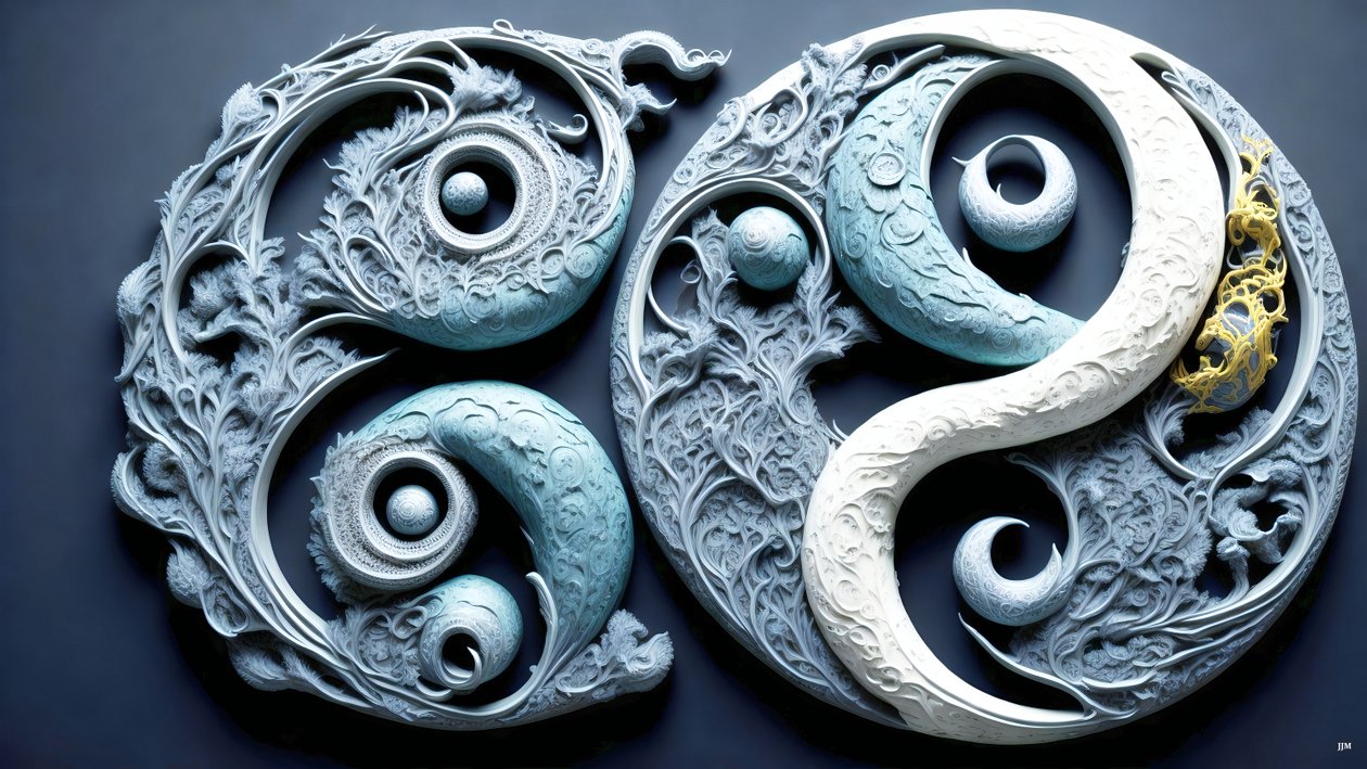 encáustica Feng Shui concepto de YIN Y YANG _02 de Josef Johann Michel
