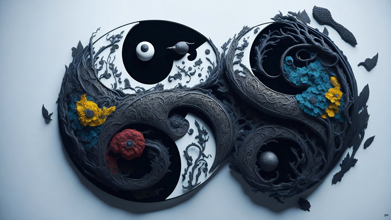 encáustica Feng Shui concepto de YIN Y YANG _04 de Josef Johann Michel