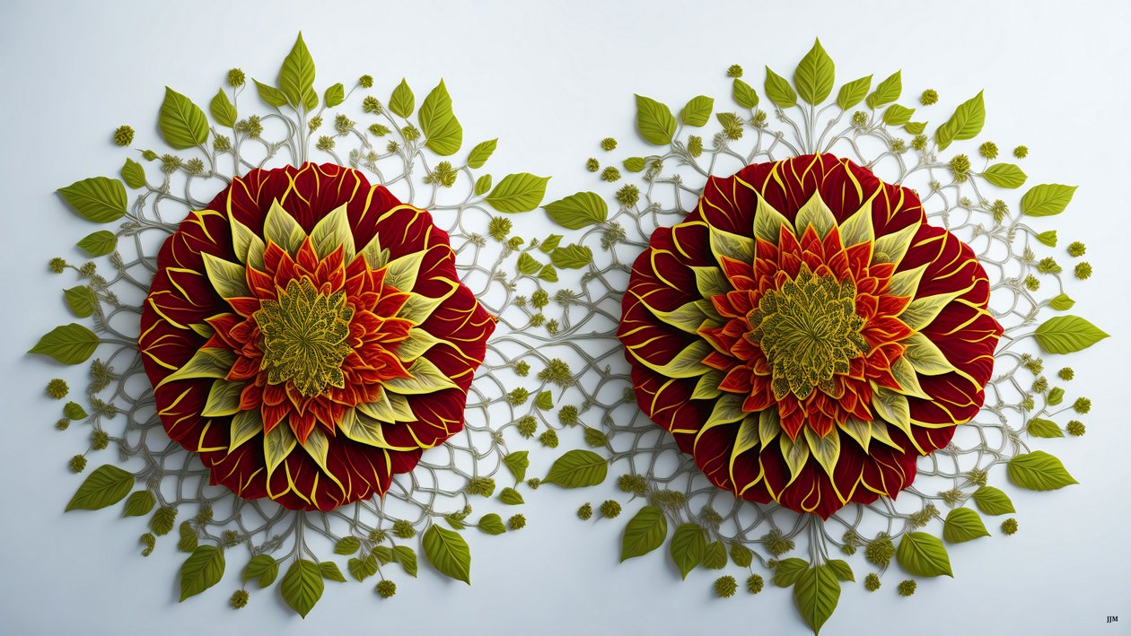 mandala: hibisco-flor elementos_01 de Josef Johann Michel