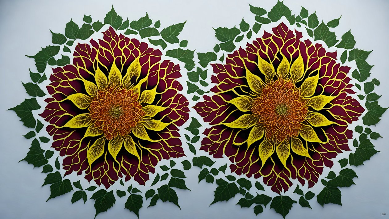 mandala: hibisco-flor elementos_02 de Josef Johann Michel