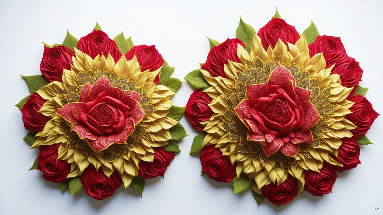 mandala: rosa-flor elementos_02 de Josef Johann Michel