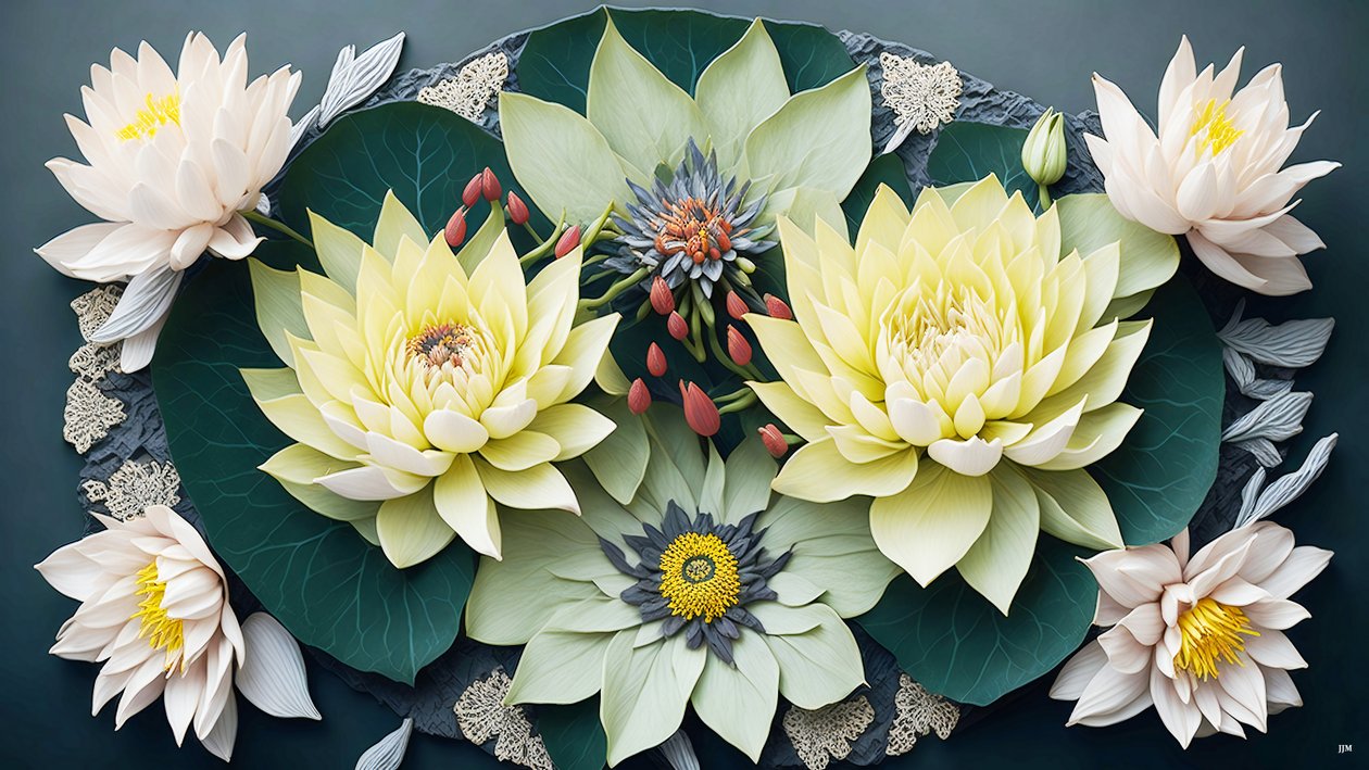 mandala: nenúfares elements_02 de Josef Johann Michel