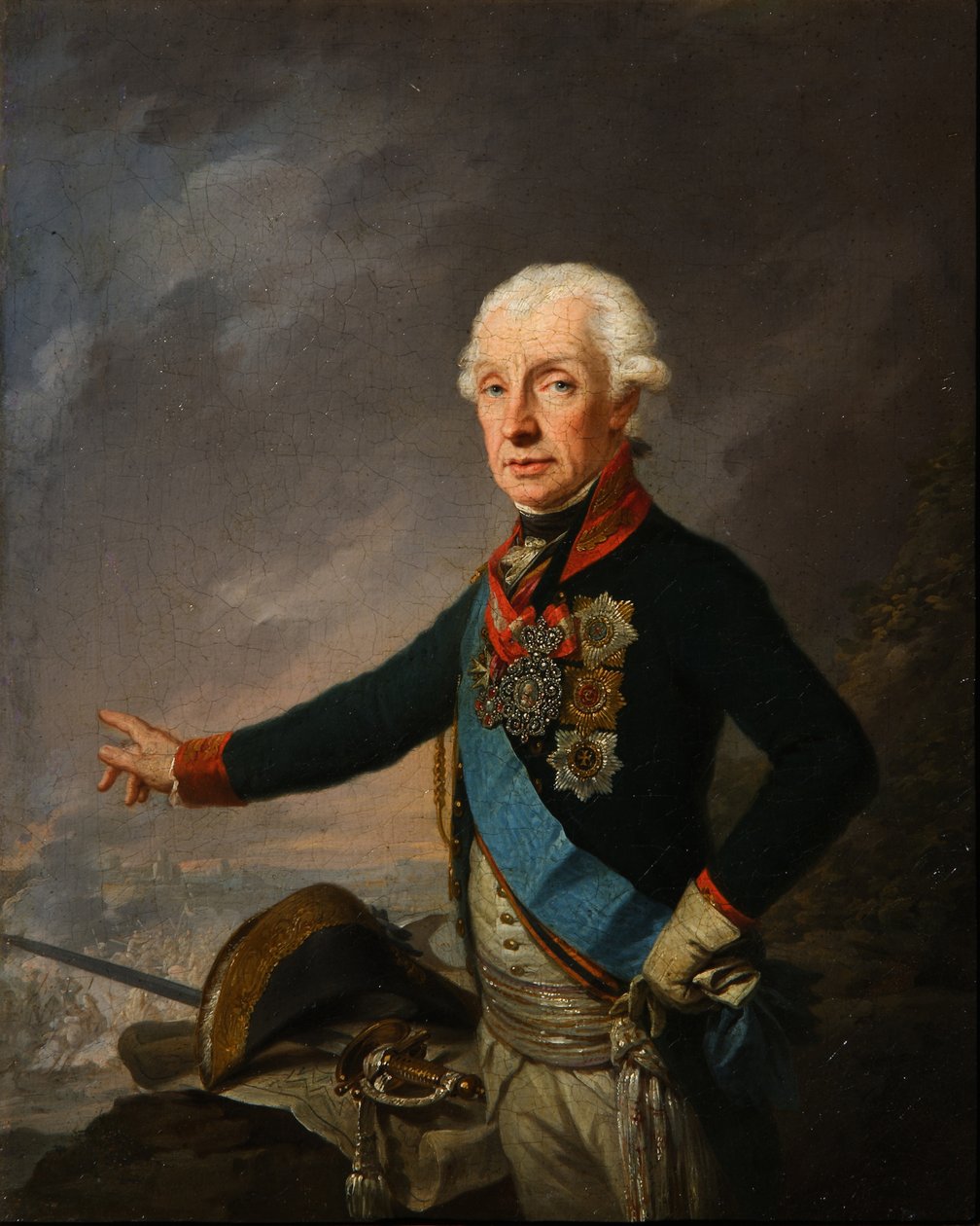 Retrato del mariscal de campo generalísimo Príncipe Alexander Suvorov 1729-1800, 1799 de Josef Kreuzinger