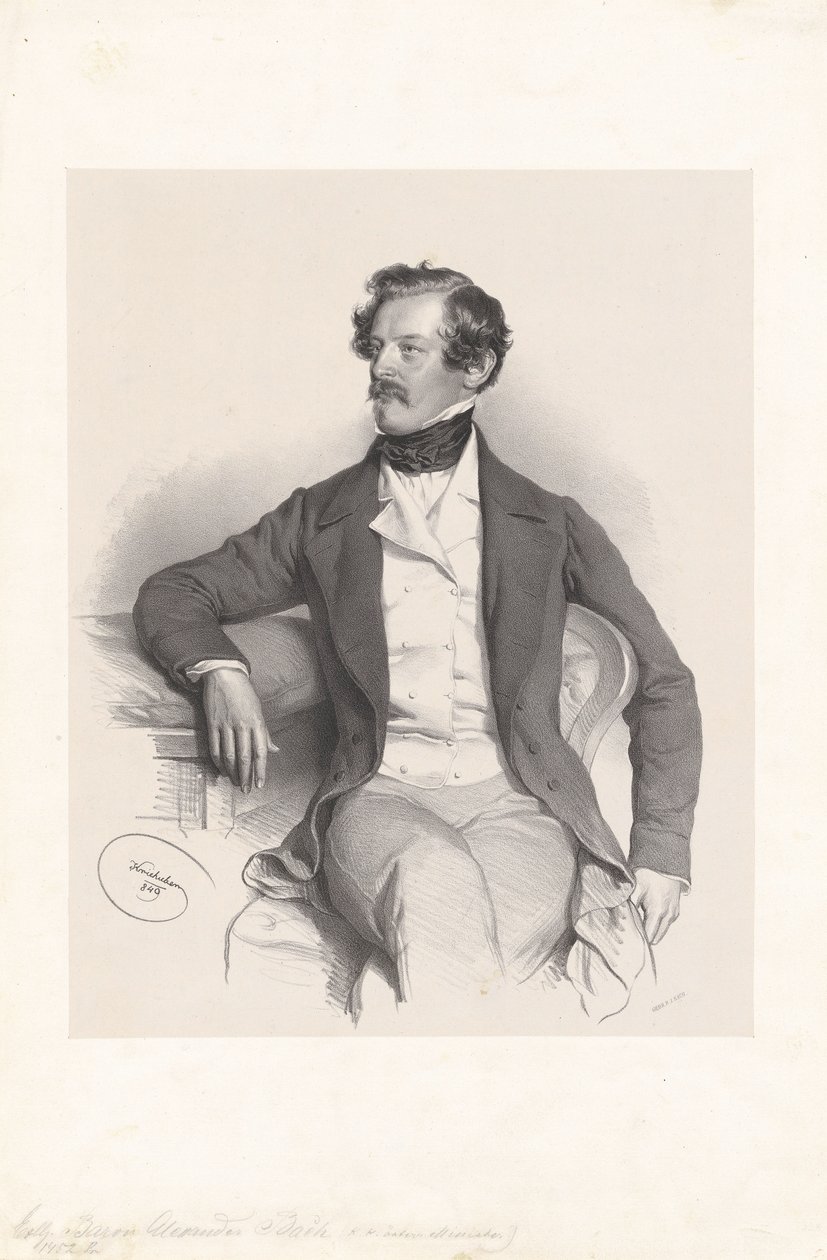 Alexander barón von Bach (1813-1893), jurista, político de Josef Kriehuber