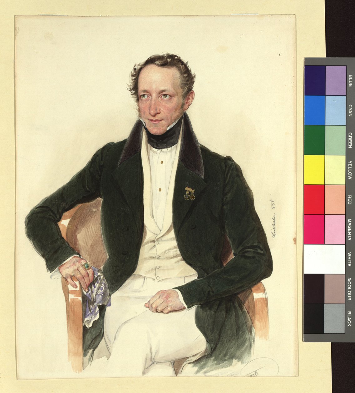 Retrato del poeta y director de teatro Johann Ludwig Deinhardstein de Josef Kriehuber