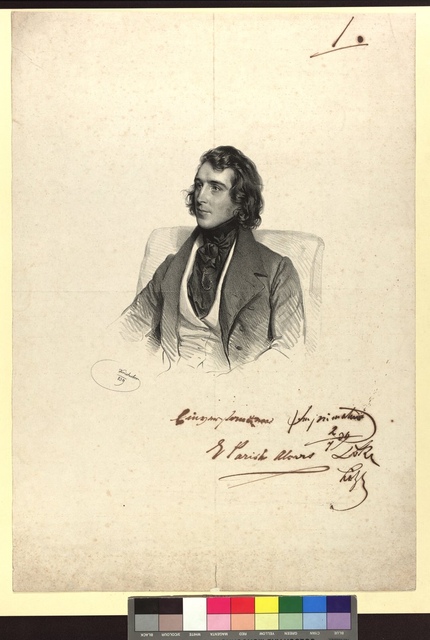 Elias Parish Alvars, virtuoso del arpa de Josef Kriehuber