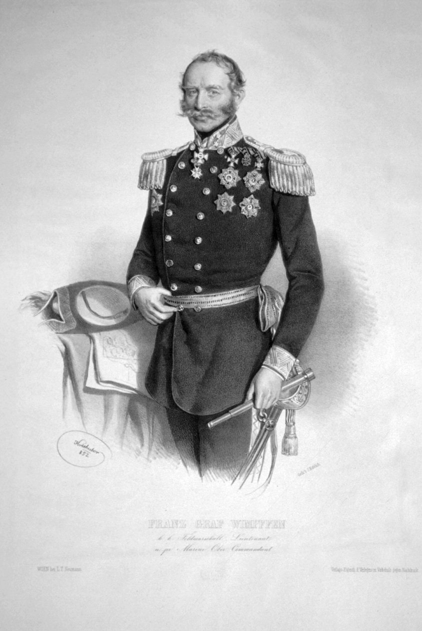 Franz Conde Wimpffen 1852 Litografía de Josef Kriehuber