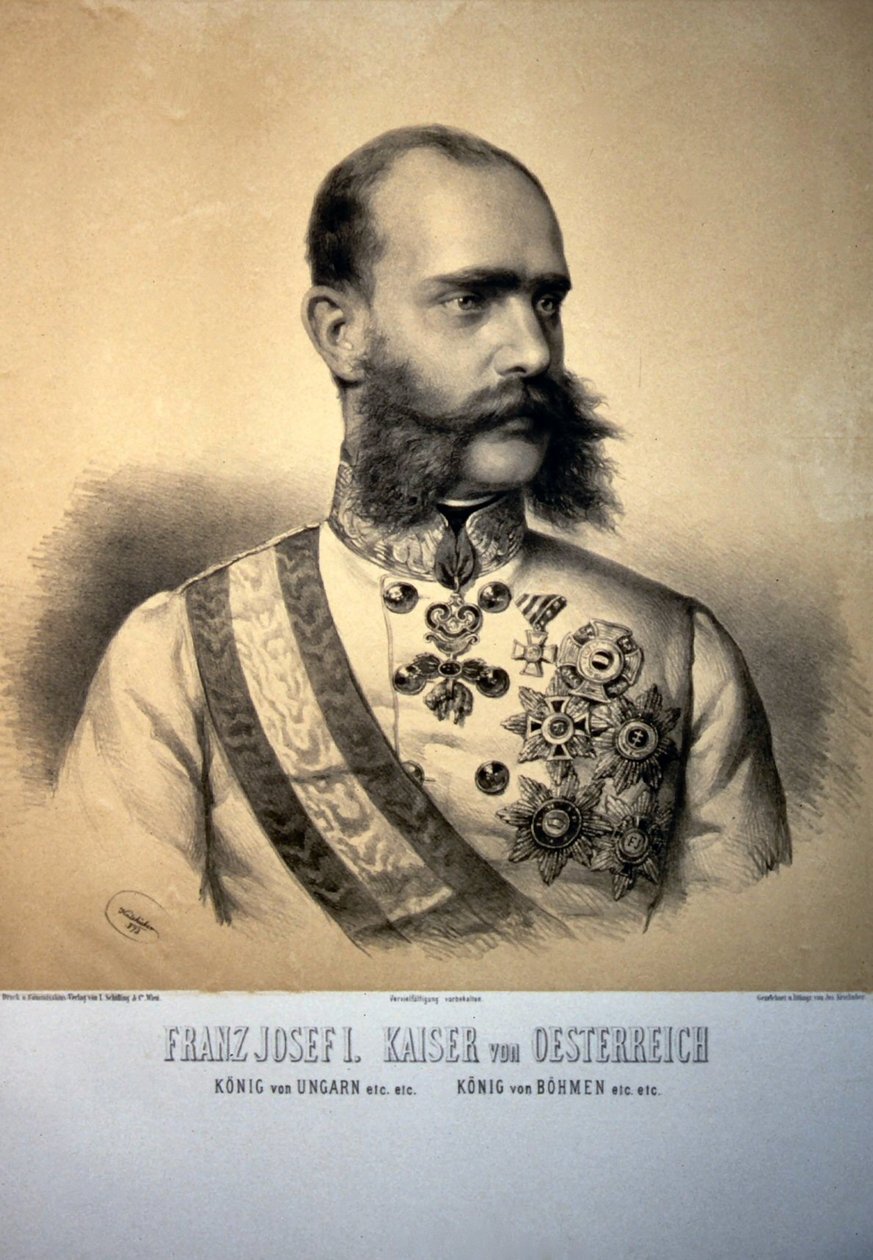 Franz Josef I. 1873 Litografía de Josef Kriehuber