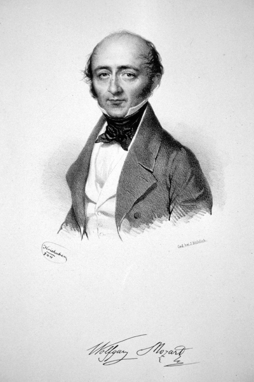 Franz Xaver Wolfgang Mozart Litografía de Josef Kriehuber