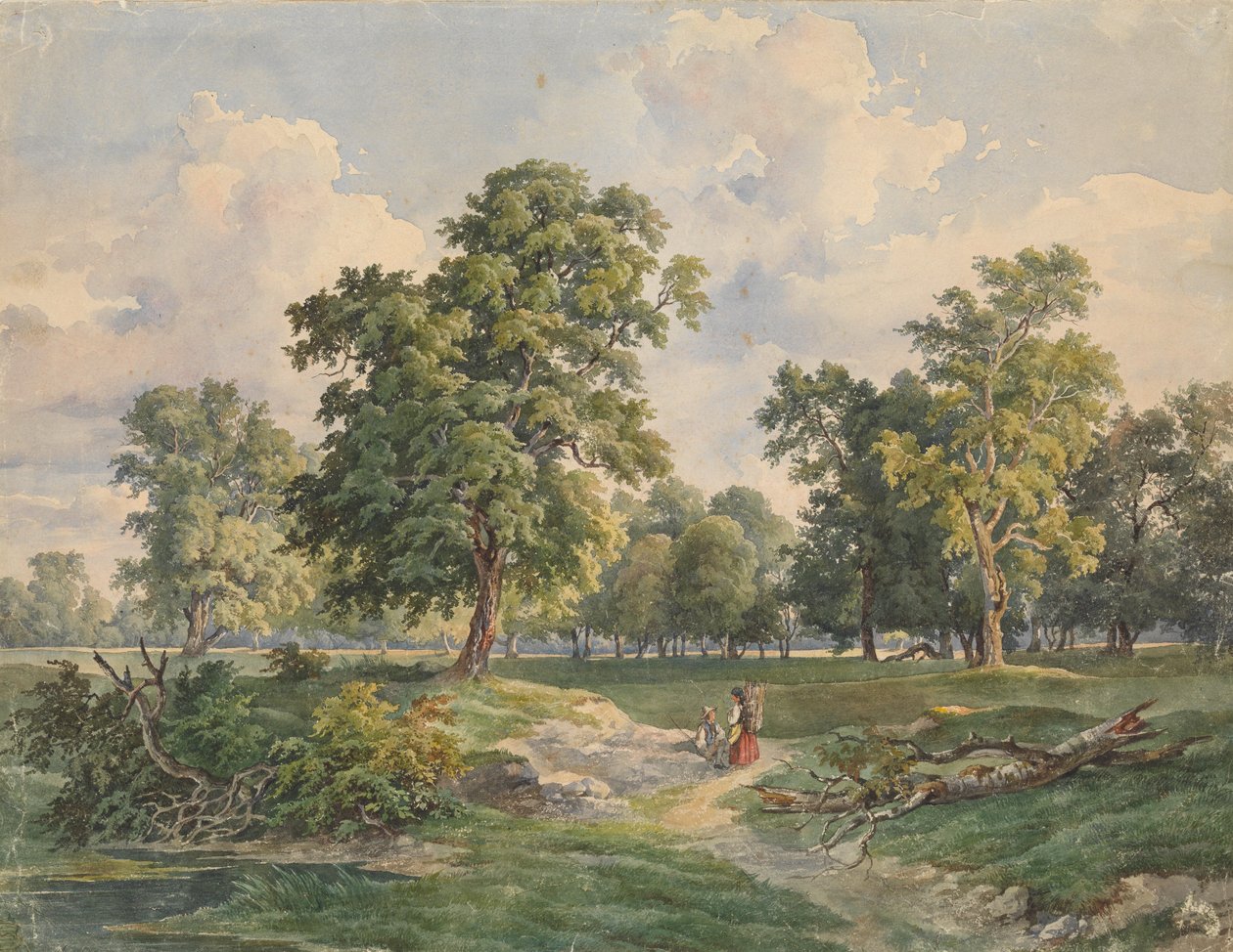 Gran paisaje de parque, Laxenburg de Josef Kriehuber