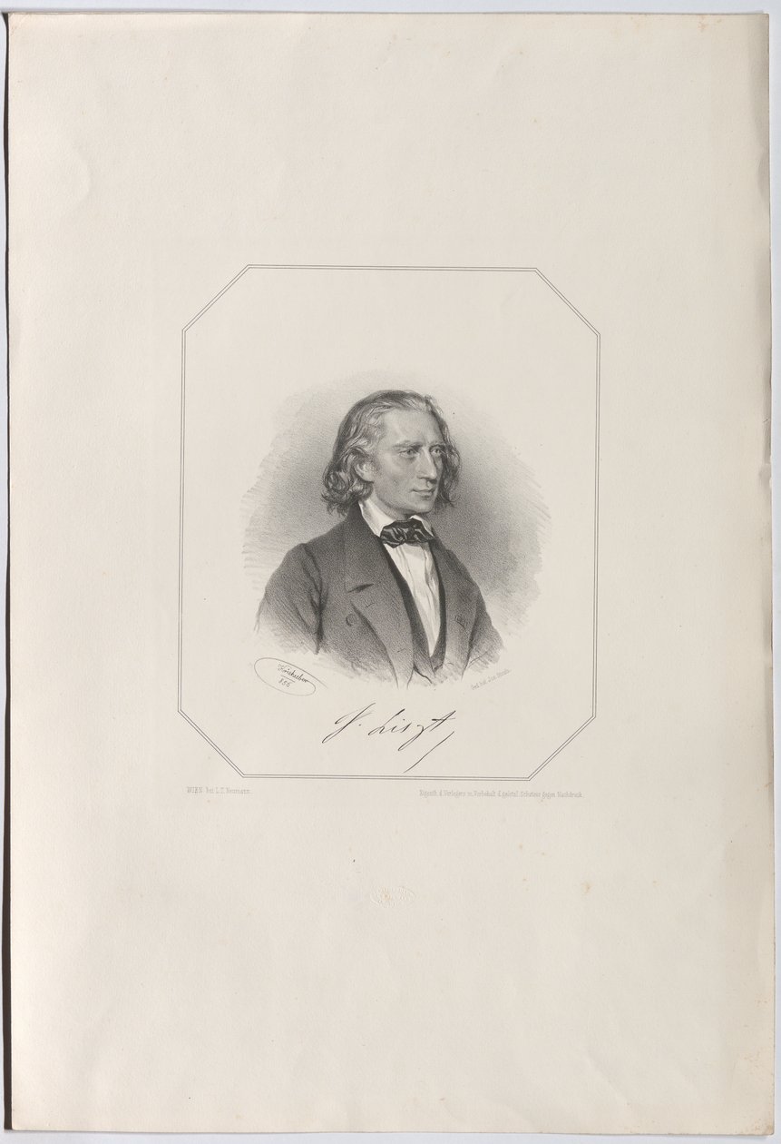Retrato de Franz Liszt 1811-1886, 1856 de Josef Kriehuber