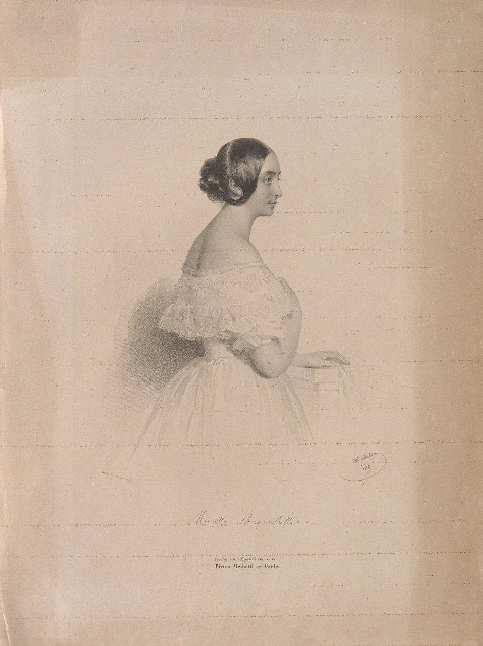 Retrato de la cantante de ópera Marietta Brambilla 1807-1875 de Josef Kriehuber