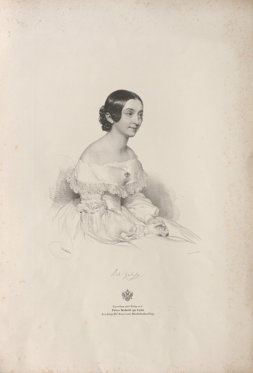 Retrato de la cantante de ópera Rita Gabussi 1810-1891, 1840 de Josef Kriehuber