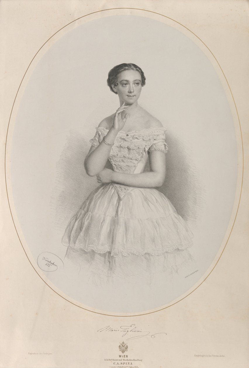 Retrato de la bailarina Marie Taglioni 1804-1884, 1853 de Josef Kriehuber