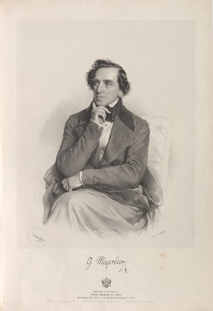 Retrato del compositor Giacomo Meyerbeer 1791-1864, 1847 de Josef Kriehuber