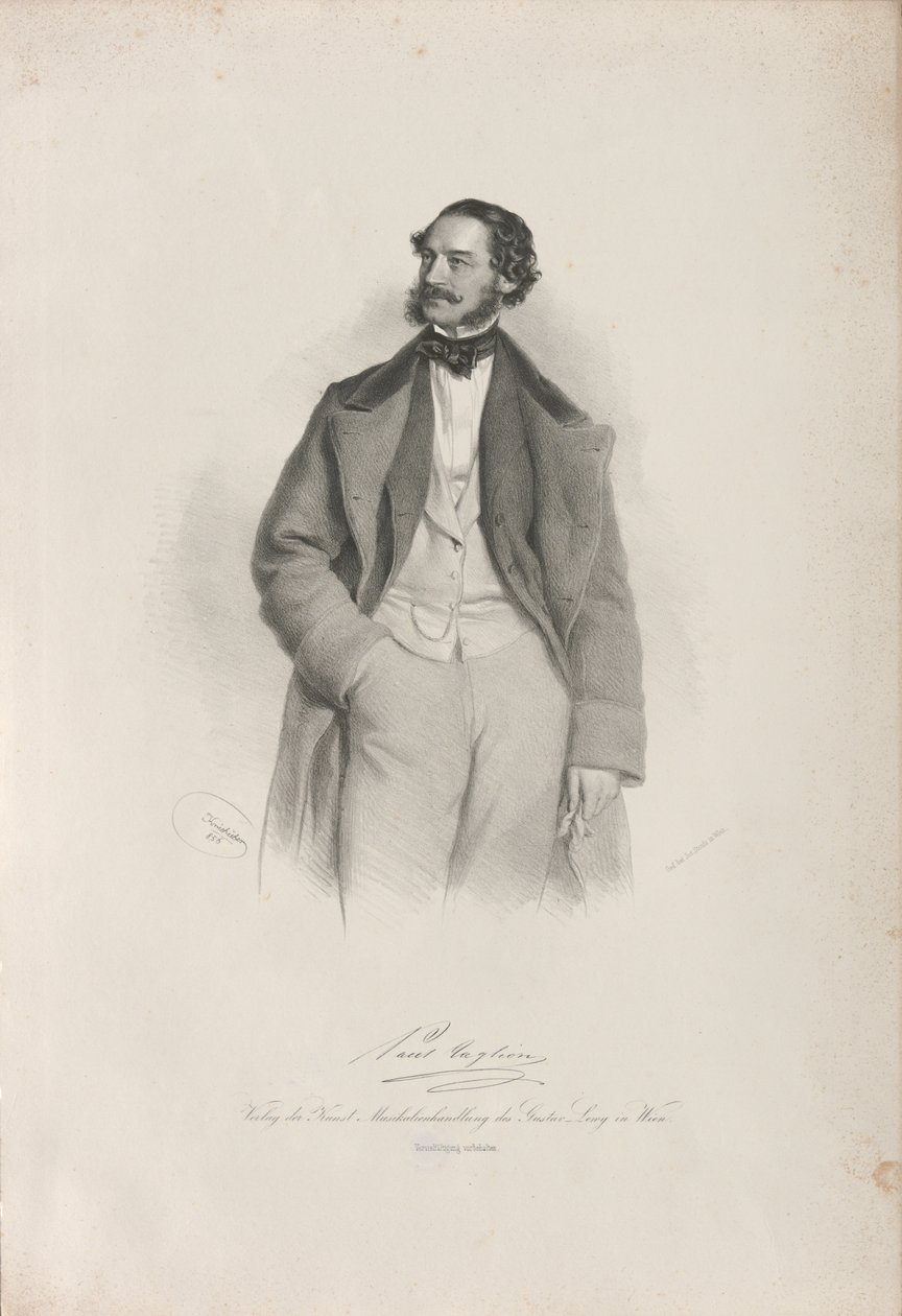 Retrato del bailarín, coreógrafo y maestro de ballet Paul Taglioni 1808-1884, 1856 de Josef Kriehuber