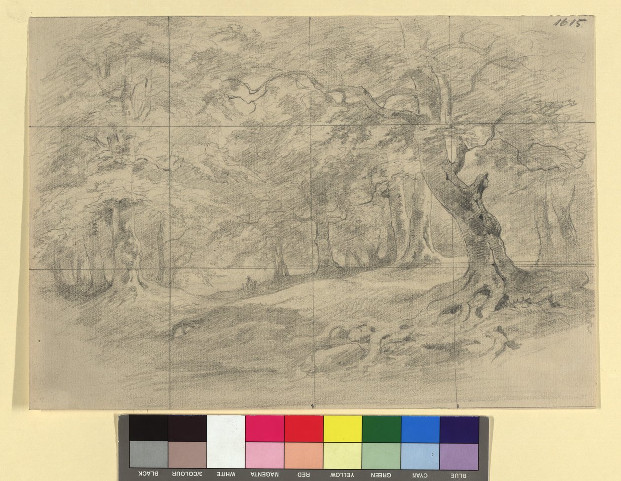 Paisaje forestal con elementos decorativos de Josef Kriehuber