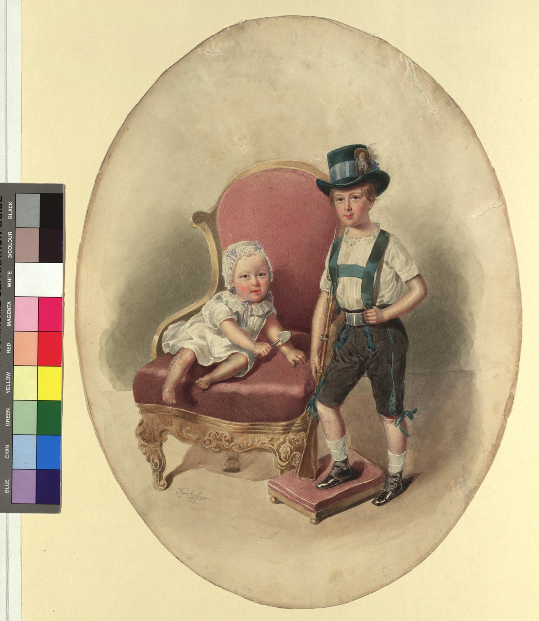 Dos niños, probablemente de la familia imperial de Josef Kriehuber