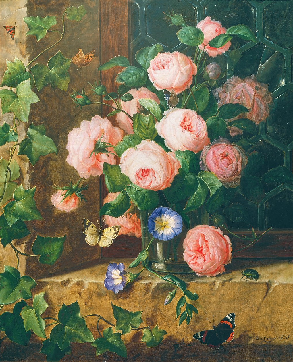 bodegones de flores de Josef Lauer