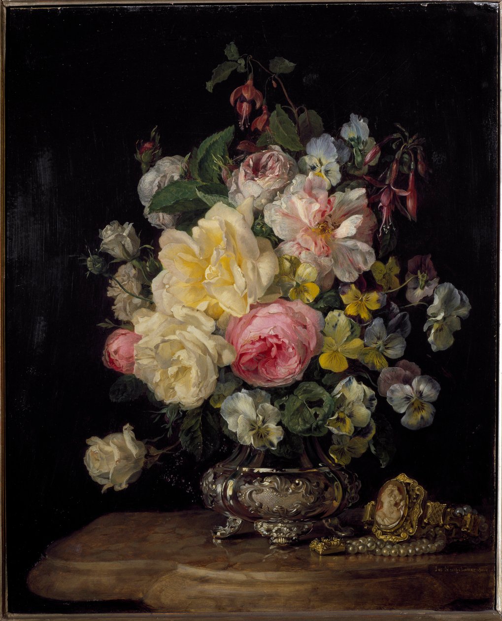 Naturaleza muerta (óleo sobre lienzo) de Josef Neugebauer