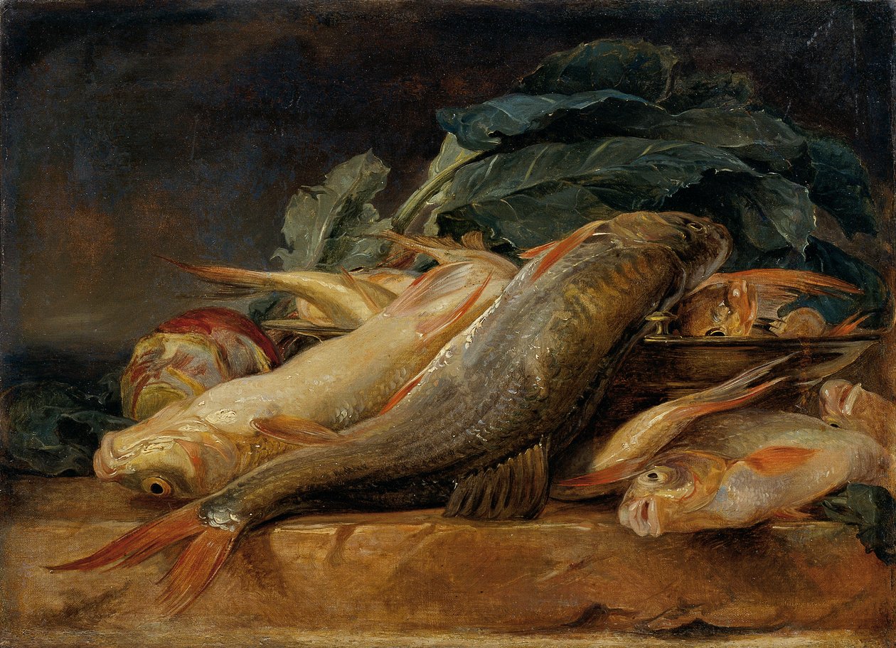 Bodegón con pescado de Josef Neugebauer