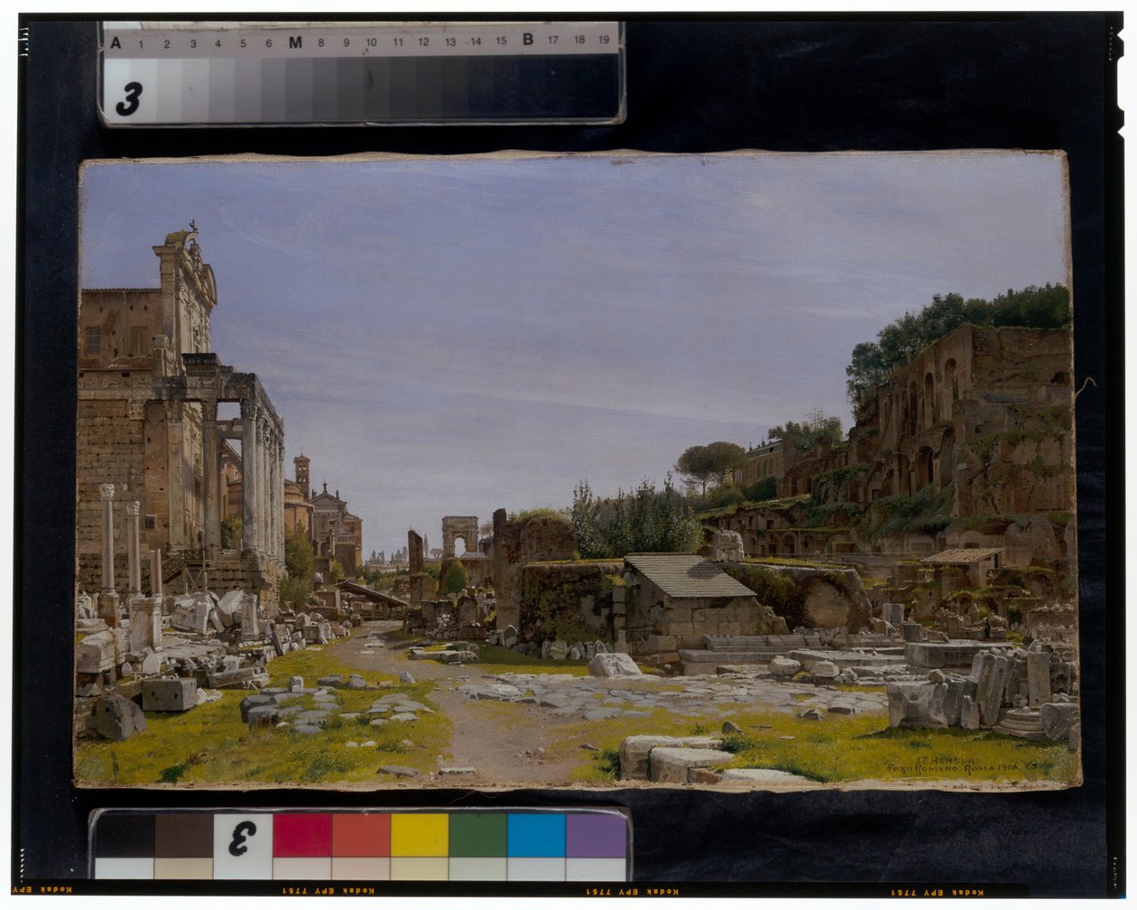 Dos vistas del Foro Romano de Josef Theodor Hansen