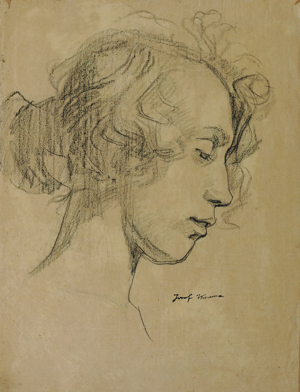 cabeza de niña de perfil de Josef Wawra