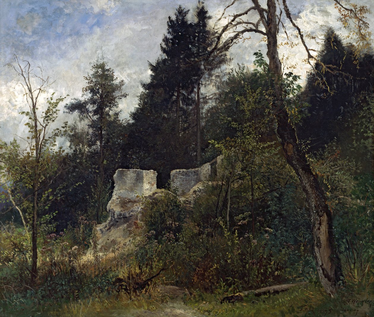 paisaje con ruinas de Josef Wenglein