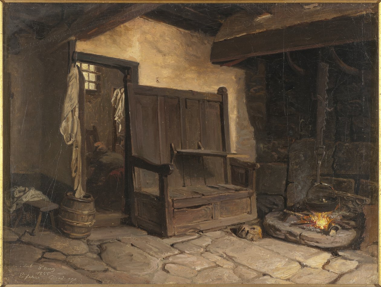 Un Interior de Cabaña de Josef Wilhelm Wallander