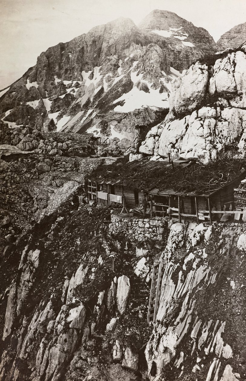Álbum "Meine weltkriegs - Erinnerungen South-West Front (Carintia, Italia, Tirol del Sur) 31/03/1915-12/11/1918 - Josef Zohles Wien": campamento militar en la montaña de Josef Zohles
