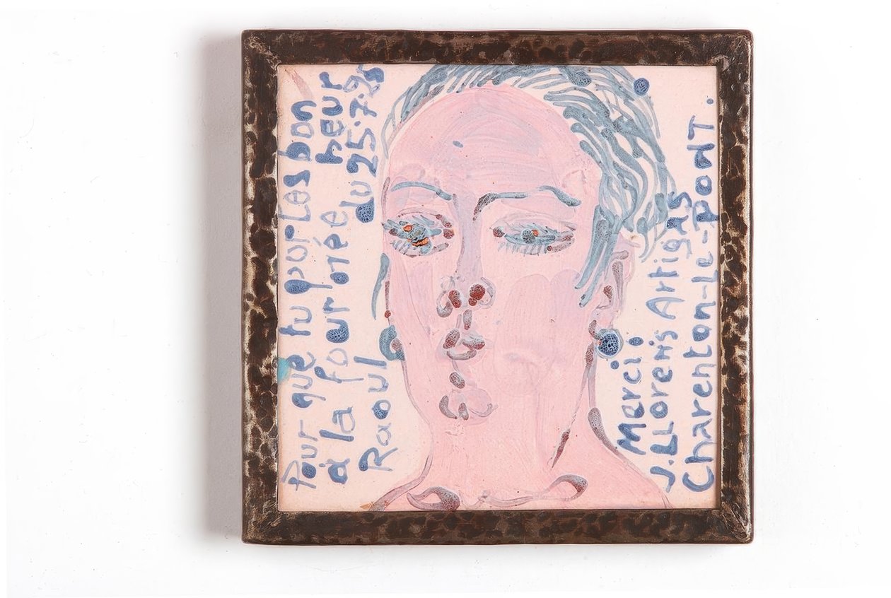 Azulejo con el retrato de Madame Dufy de Josep Artigas