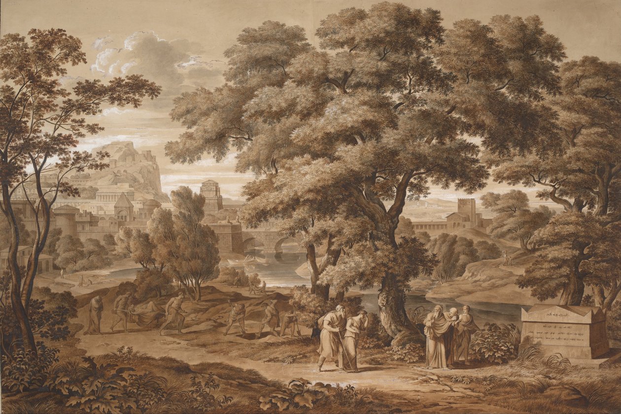 Edipo y Antígona dejan Tebas, 1797 de Joseph Anton Koch