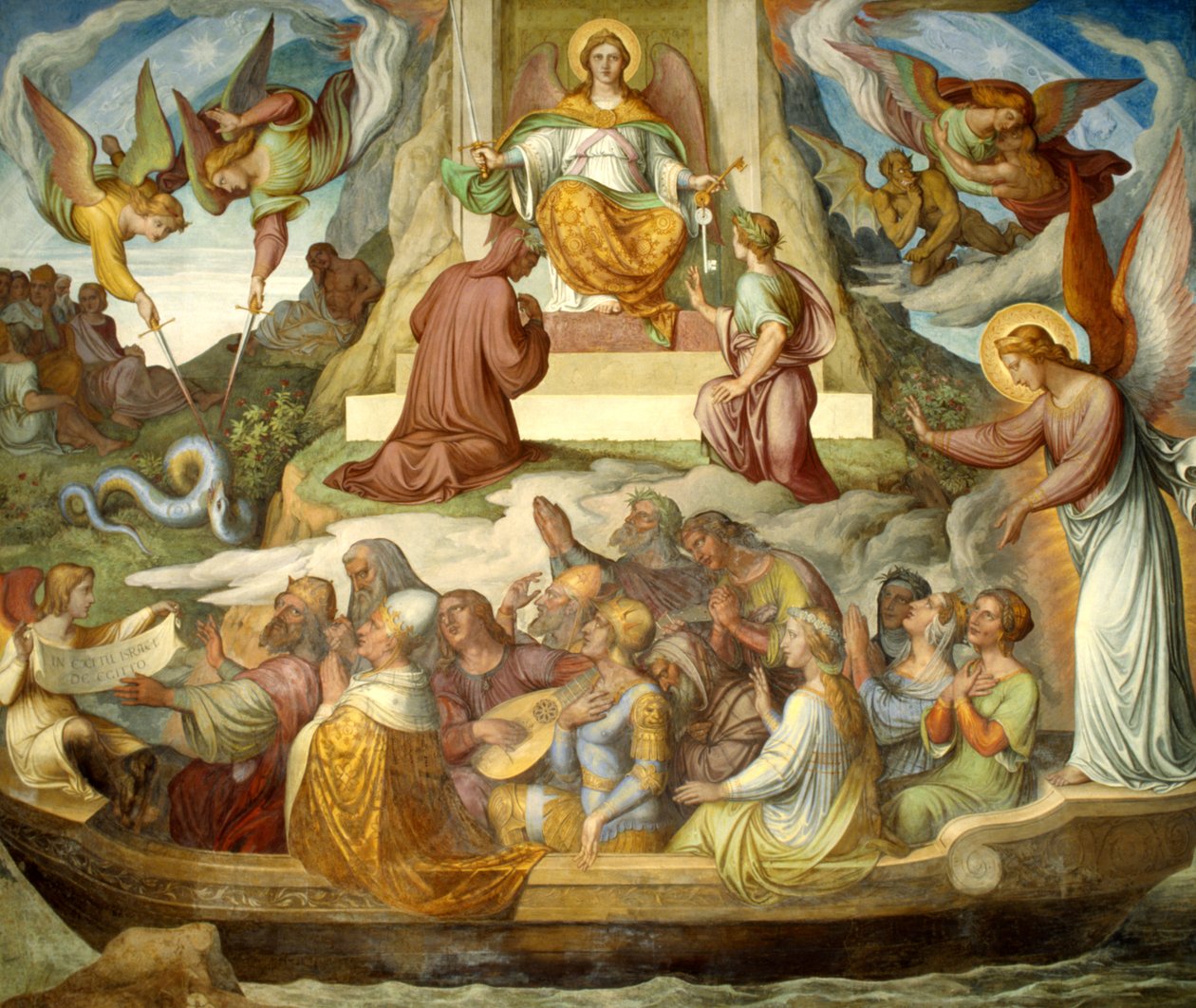 El Barco del Penitente y la Montaña del Purgatorio de Joseph Anton Koch