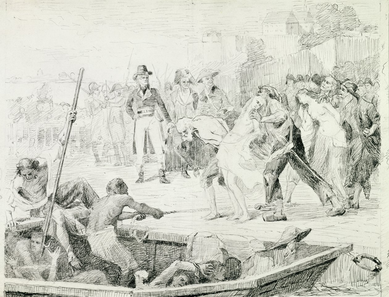Los ahogamientos de Nantes en 1793 de Joseph Aubert