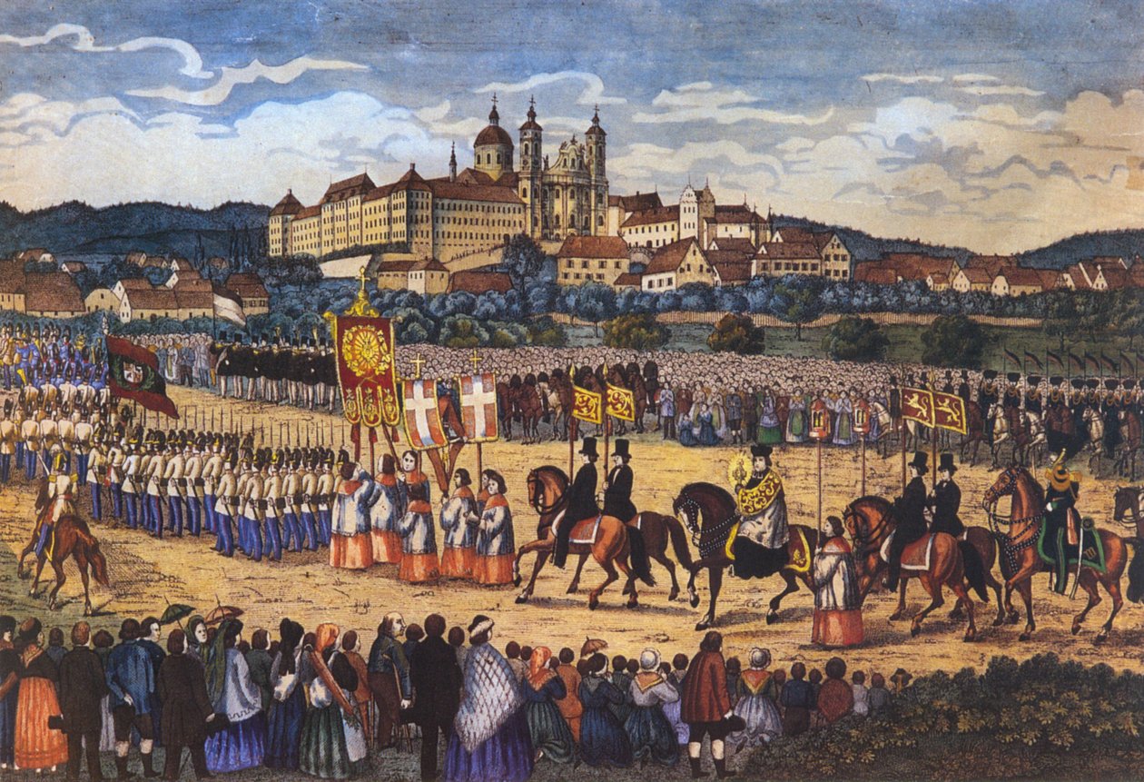 Procesión de la Santa Sangre en Altdorf-Weingarten, después de 1865 de Joseph Bayer