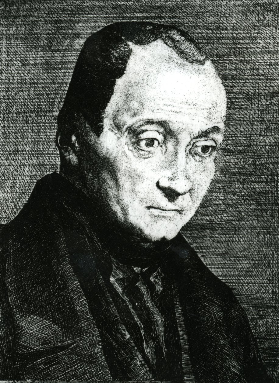 Auguste Comte, grabado por Félix Bracquemond, 1851 de Joseph Benoit Guichard