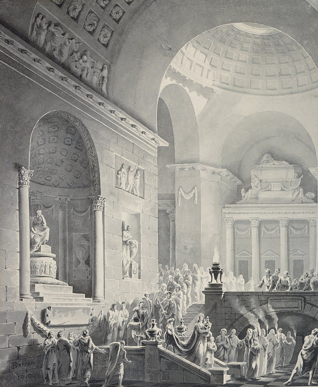 Escena en un templo clásico: Procesión fúnebre de un guerrero de Joseph Charles Barrow