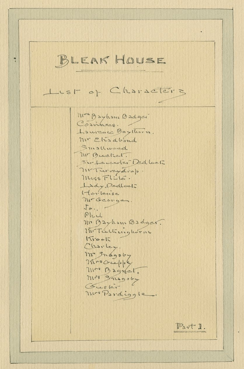 Lista de personajes, c.1920s (pluma y tinta con acuarela sobre papel) de Joseph Clayton Clarke