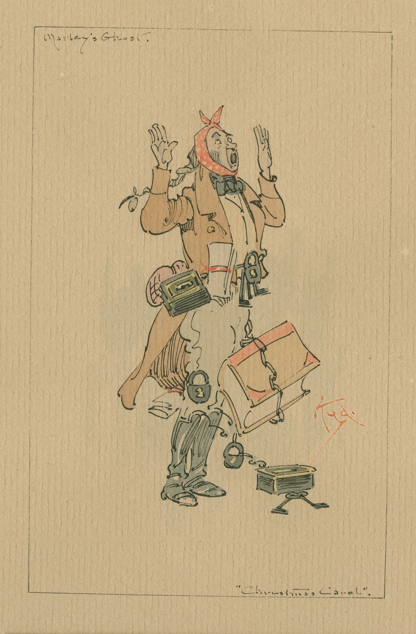 El fantasma de Marley - Un cuento de Navidad, c.1920s de Joseph Clayton Clarke