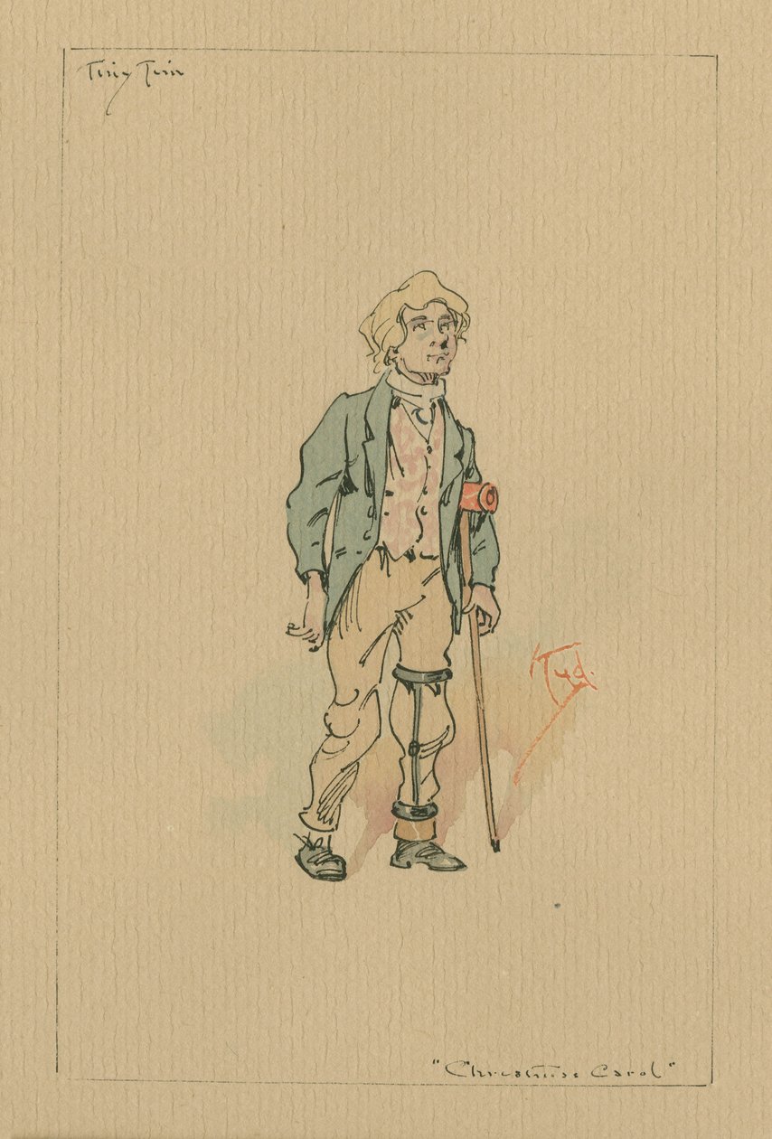 Tiny Tim - Un cuento de Navidad, c.1920s de Joseph Clayton Clarke