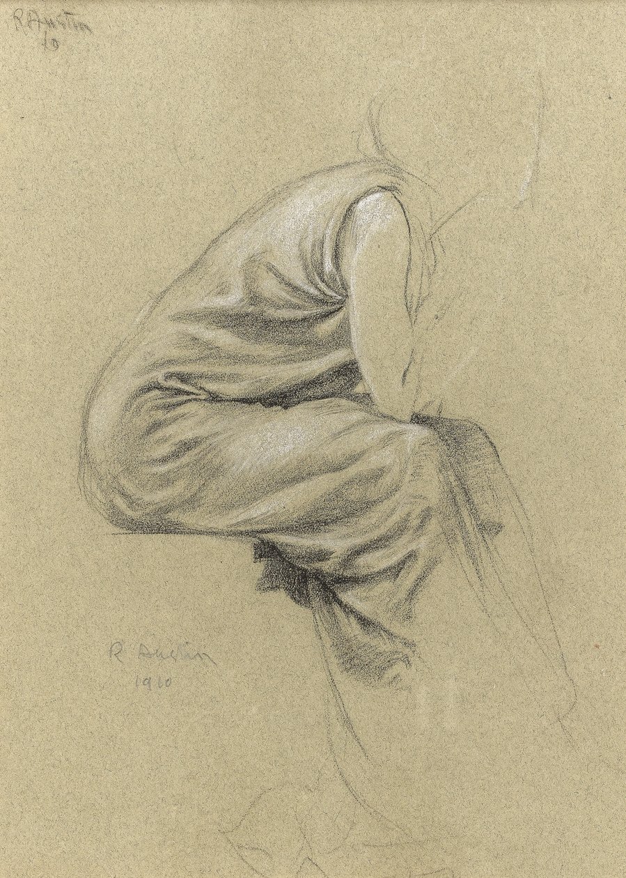 Estudio de perfil de una figura sentada de Joseph Edward Southall