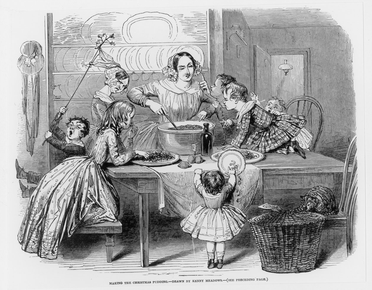Haciendo el pudín de Navidad, 1848 de Joseph Kenny Meadows