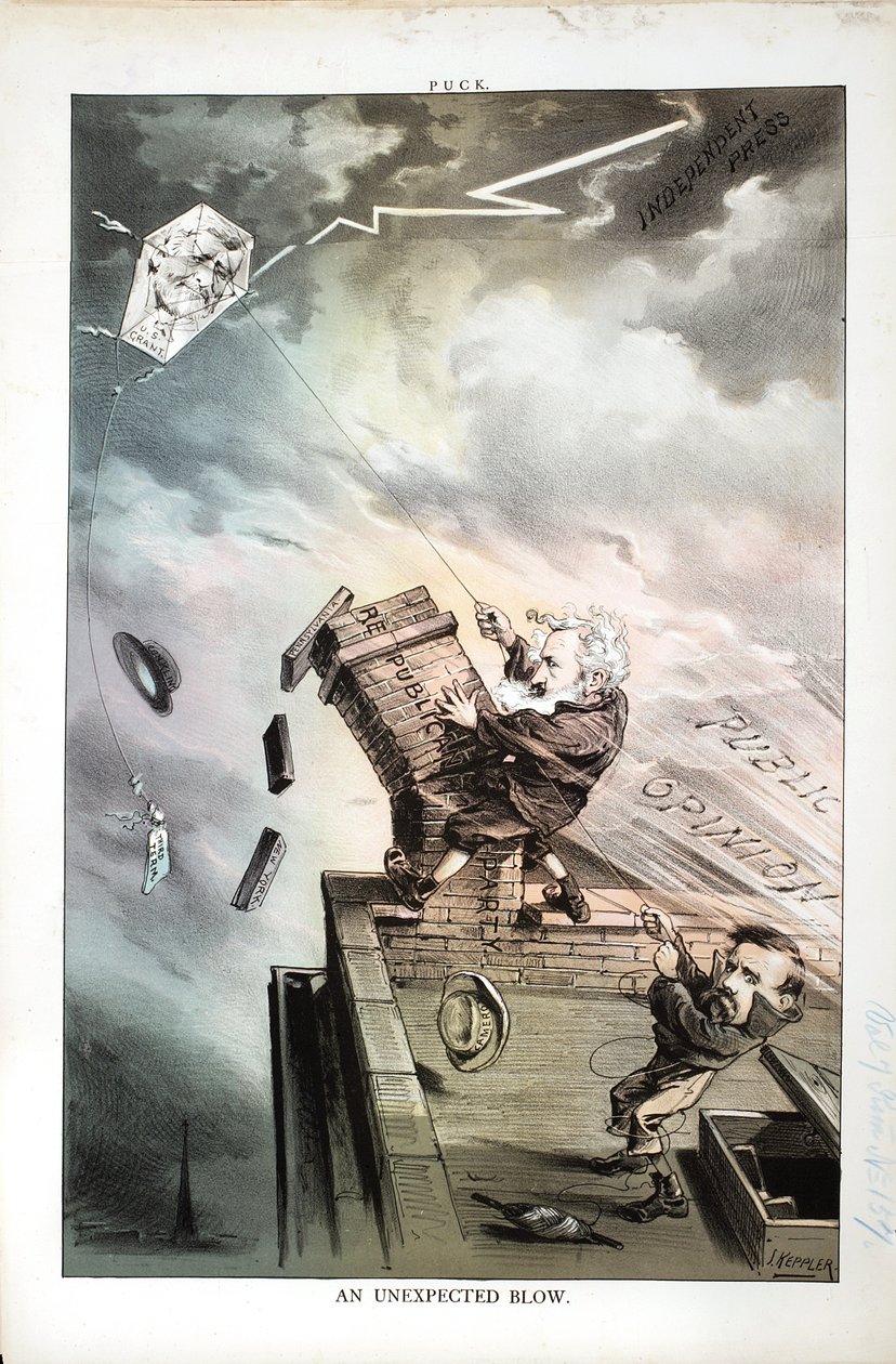 Un golpe inesperado, 1880 de Joseph Keppler
